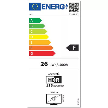 Ecran PC 4K TCL 27R83U Plat 27'' MiniLED